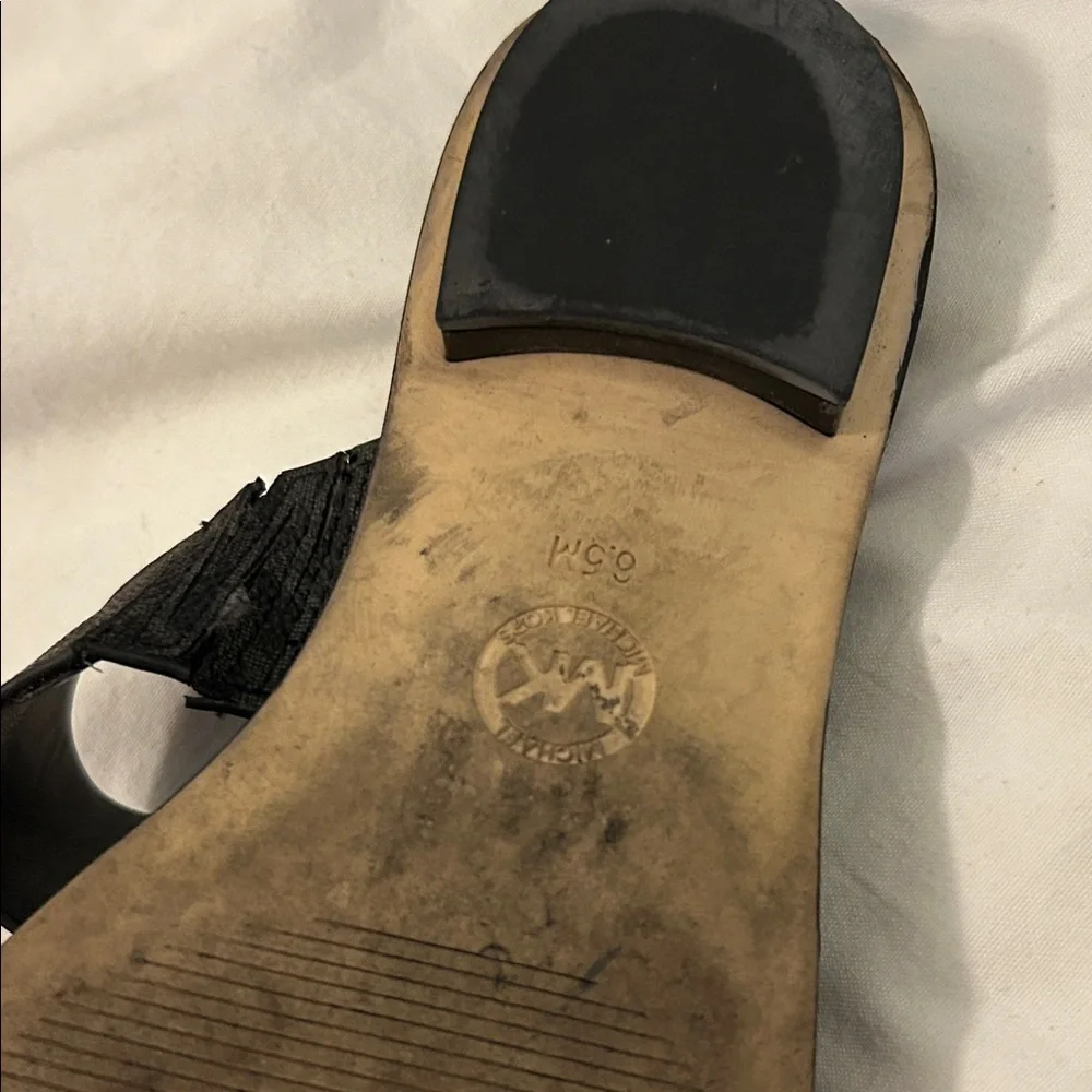 Michael Kors Black Logo Strap Slide Sandals Side 6.5